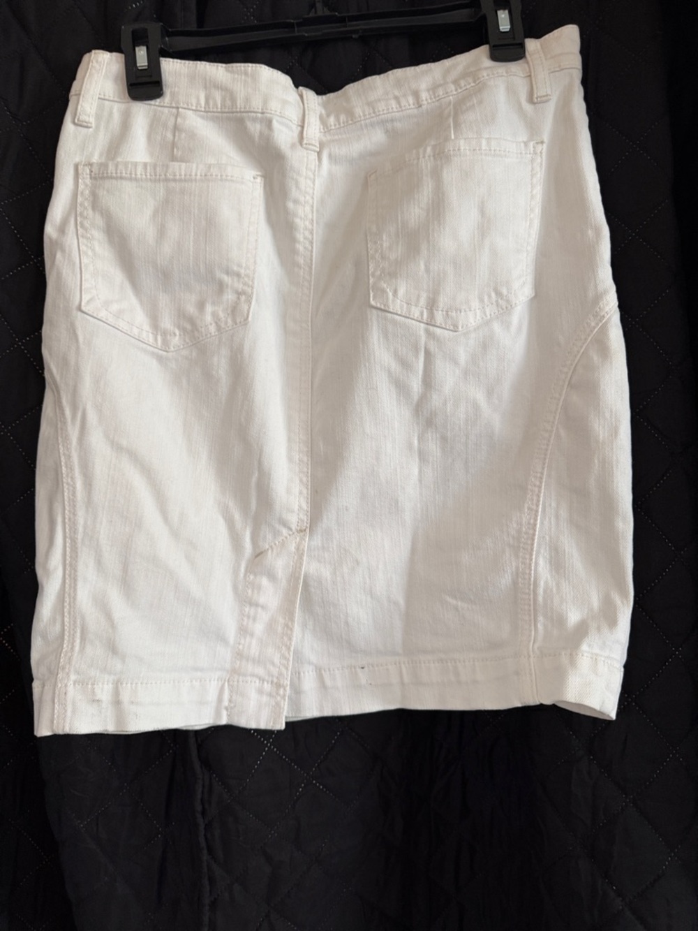 Y2K X2 Denim Laboratory White Mini Skirt Back Slit 5-Pocket Size 6 - Picture 4 of 7